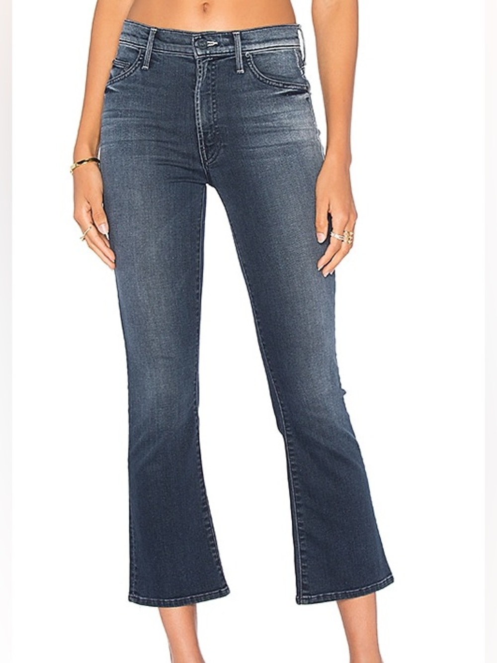 MOTHER The Insider Crop High Waist Flare Jean size 25 in Repeating Love Wash